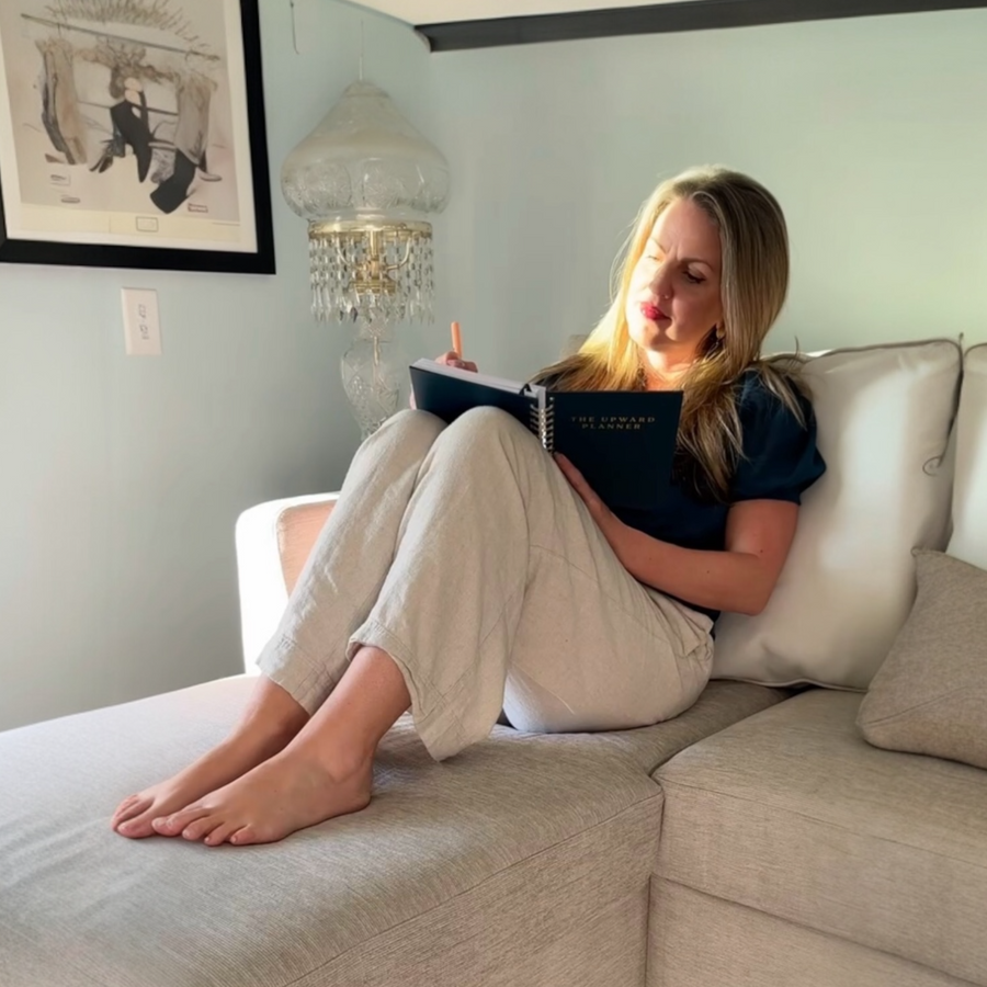 woman journaling in prayer