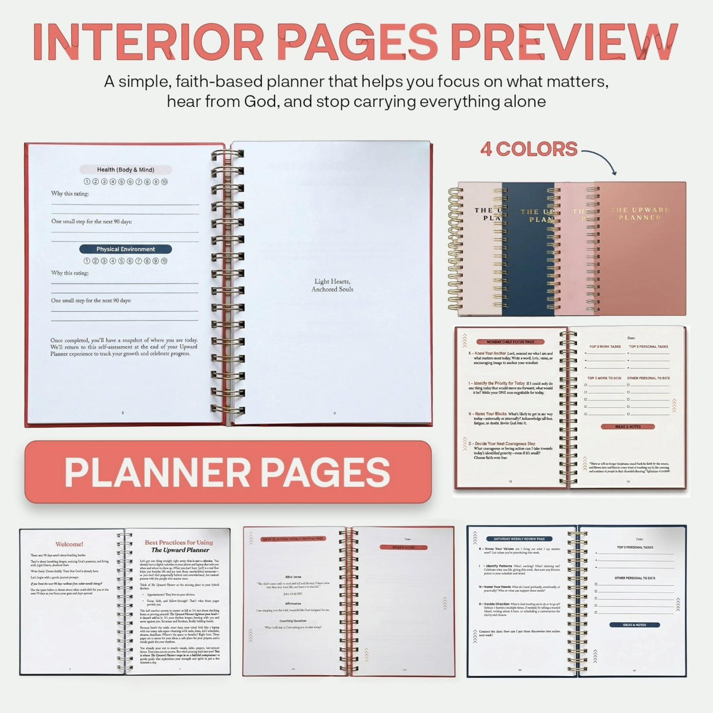 Upward Planner | 90-Day Christian Planner for Calm and Purpose